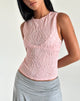 Image de Monelo Top en maille texturée, rose transparent