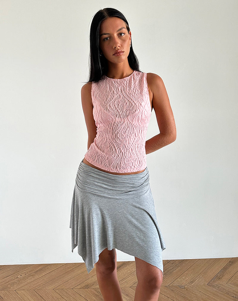 Image de Monelo Top en maille texturée, rose transparent