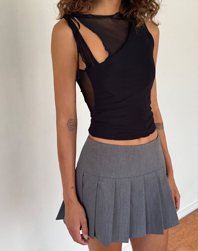 Image de Moni Tie Tank Top in Mesh Black