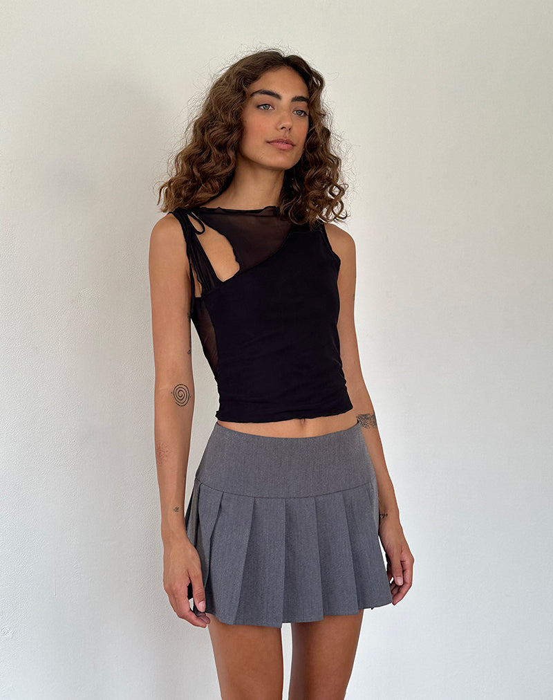 Image de Moni Tie Tank Top in Mesh Black