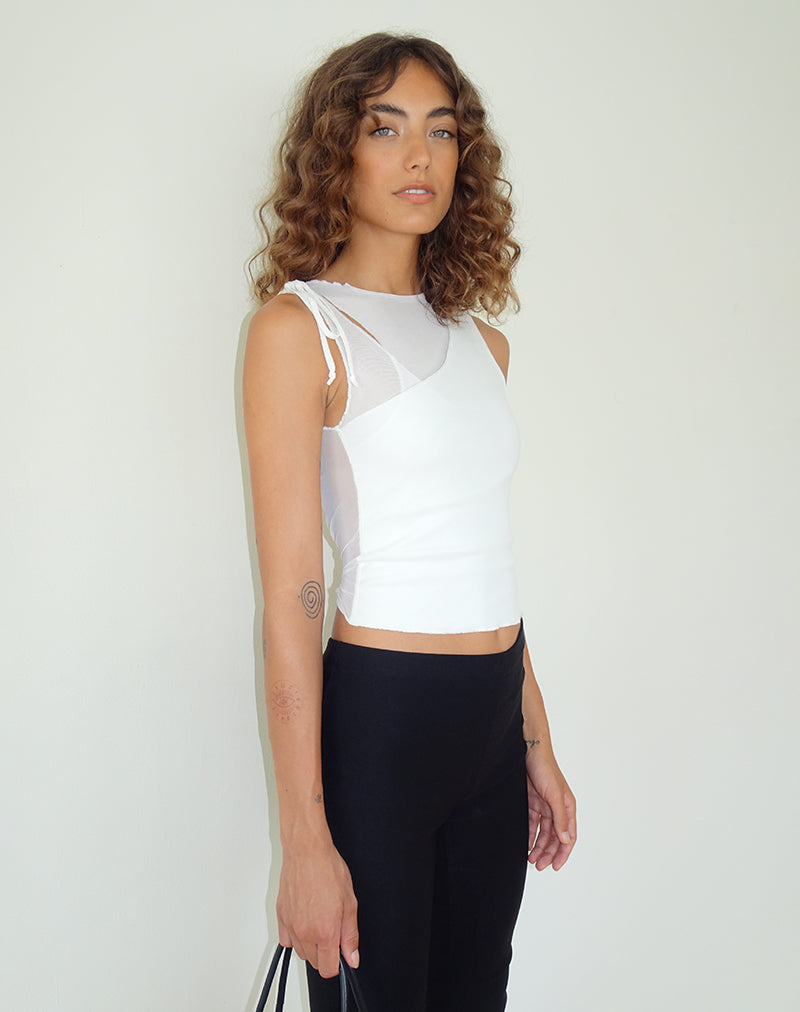 Image de Moni Vest Top in Mesh Ivory
