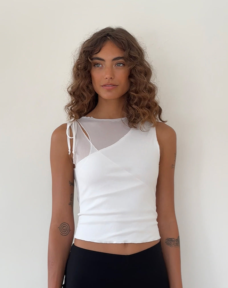 Image de Moni Vest Top in Mesh Ivory