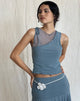 Image de la veste Moni en maille grise bleue