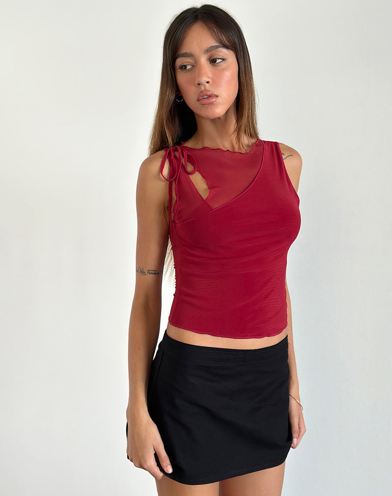 Image de Moni Vest Top in Mesh Cherry