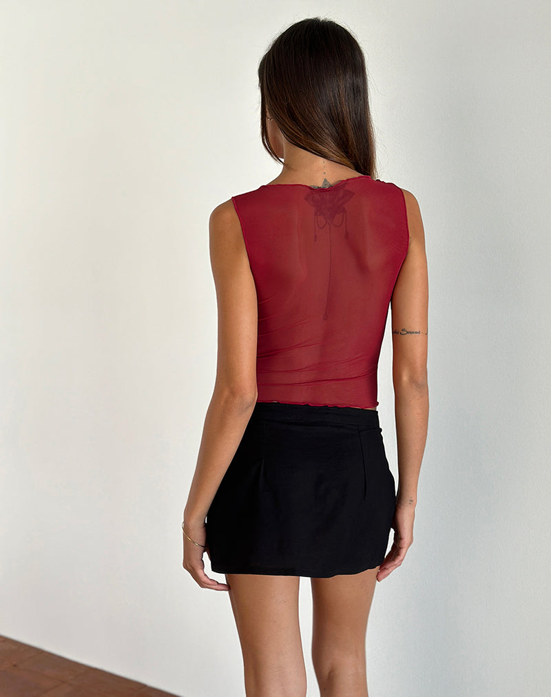Image de Moni Vest Top in Mesh Cherry