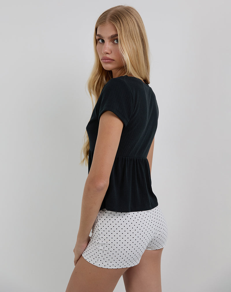 Image de Monia Plunge Top in Pointelle Black