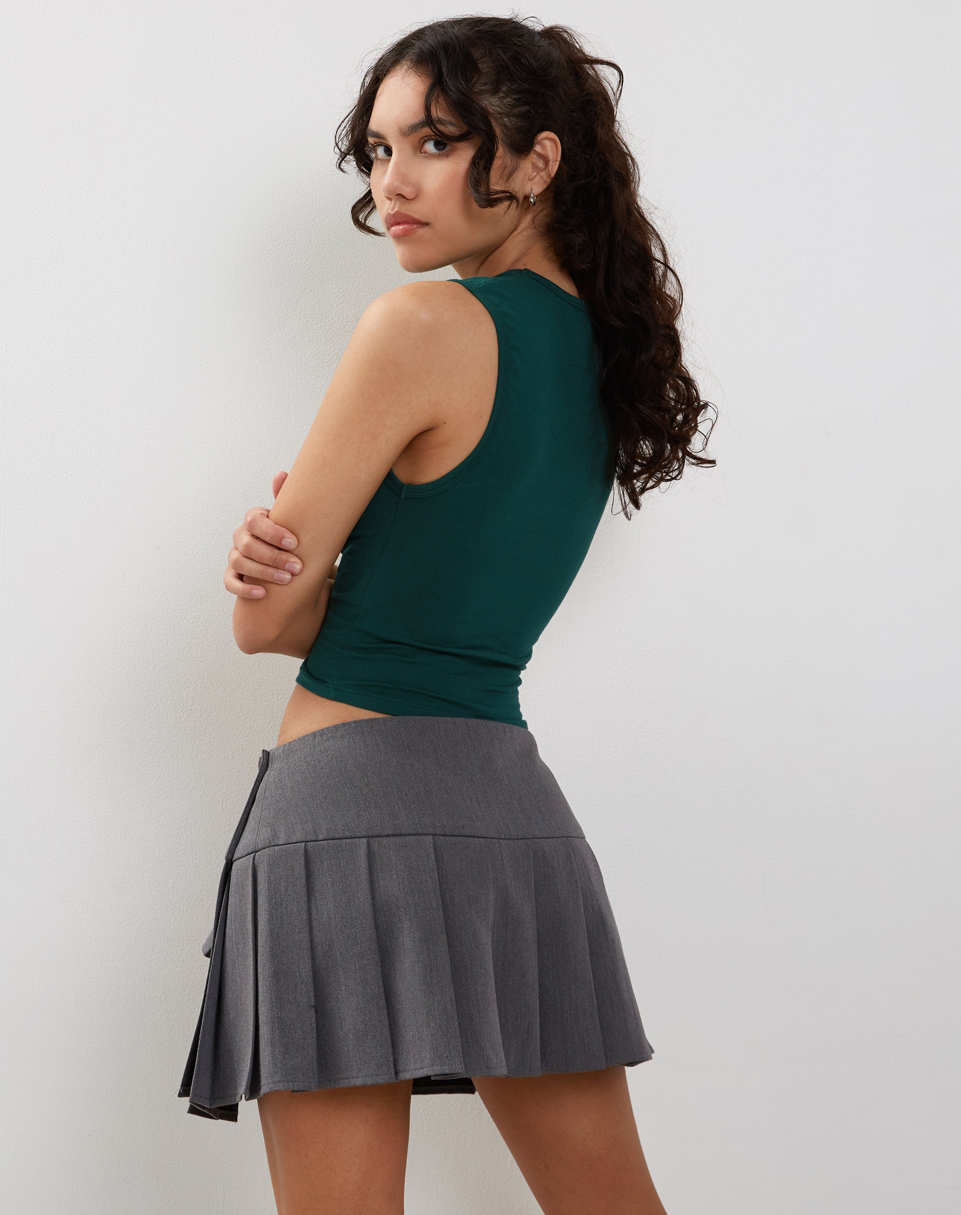 Image de Monlo Vest Top in Bottle Green