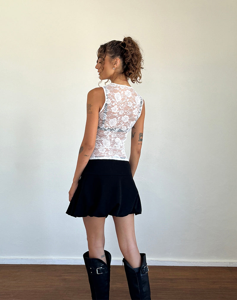Image de Monlo Unlined Top in Ivory Big Rose Lace