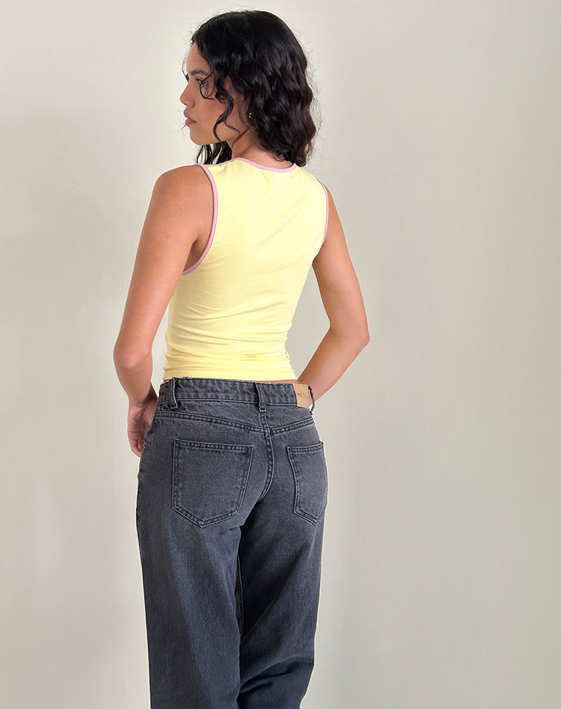 Image de Monsela Top in Buttermilk with Ballet Pink Binding