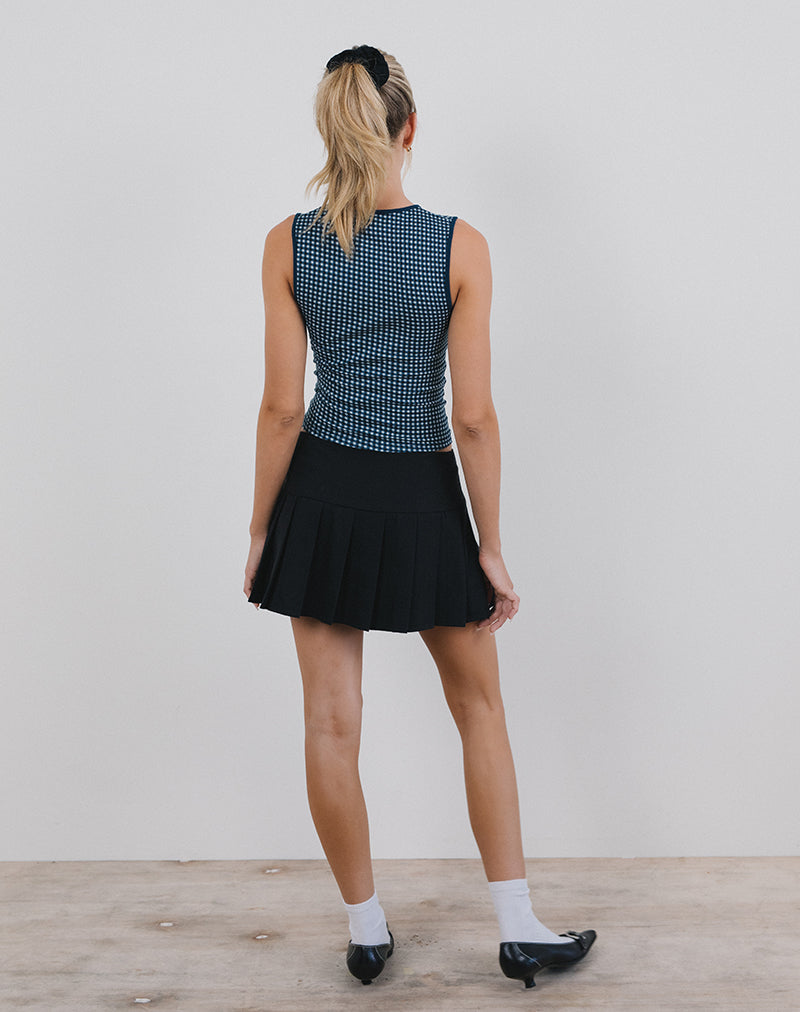 Image de Monsela Top in Mini Gingham Dark Blue