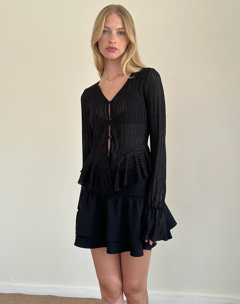 Cardigan en tricot Morgana Flute en noir