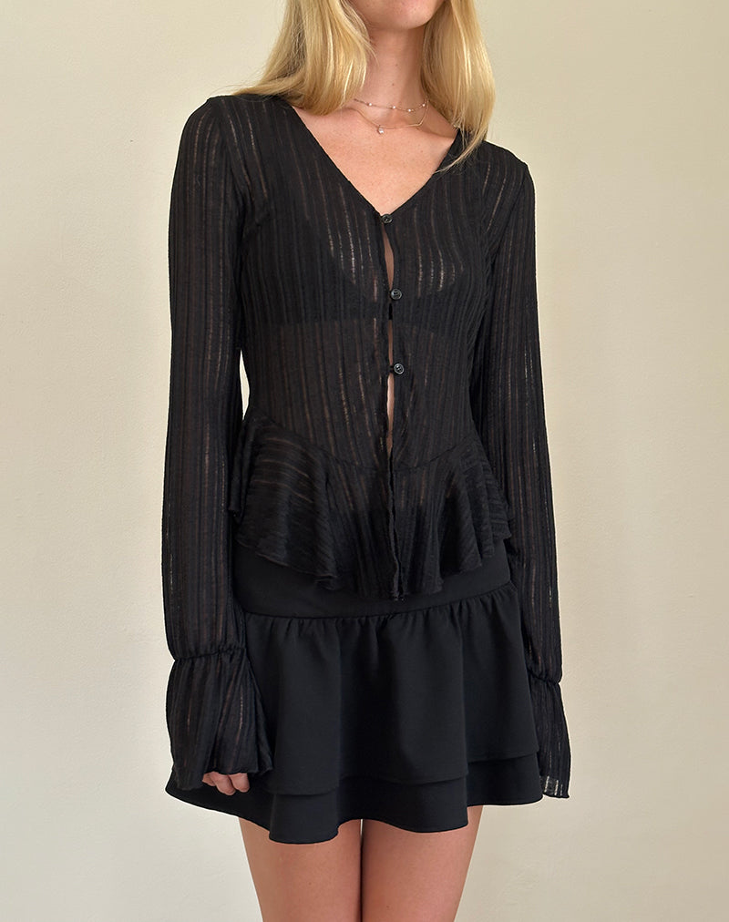 Cardigan en tricot Morgana Flute en noir