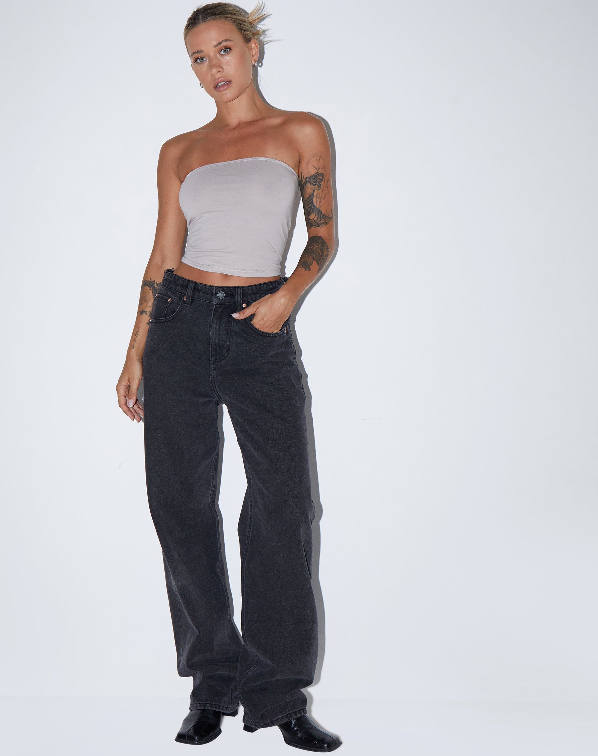 Image de Shae Bandeau Top en Lycra Oat Milk