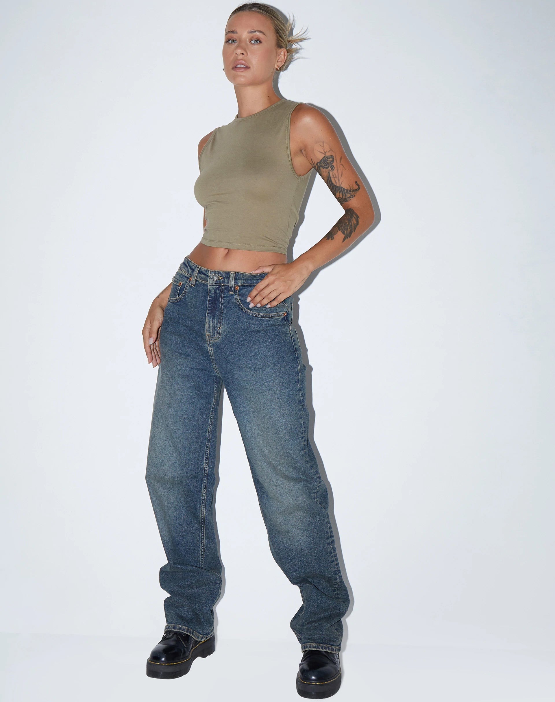 Image de Monlo Crop Top en Lycra London Fog