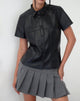 Image de Mulan Chemise à manches courtes en PU noir