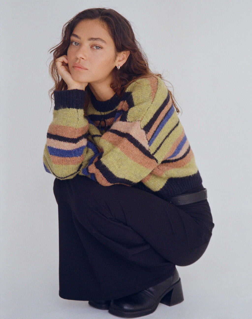 Pull en maille Munella à rayures mixtes