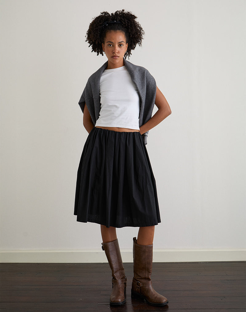 Image of Murphy Knee Length Skirt in Black