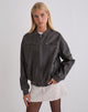 Image de Marco Distressed Bomber Jacket en PU Charcoal