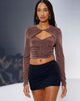 Image de Rabia Long Sleeve Crop Top in Peppercorn
