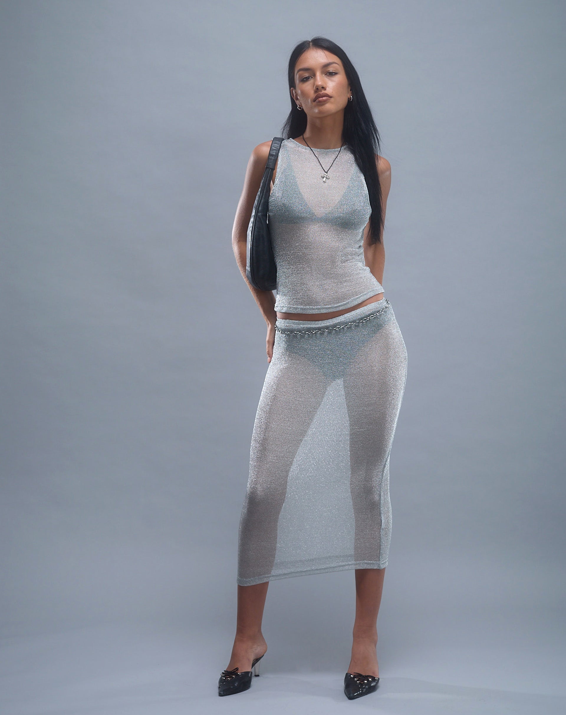 Image de Cosima Tank Top in Silver Chain