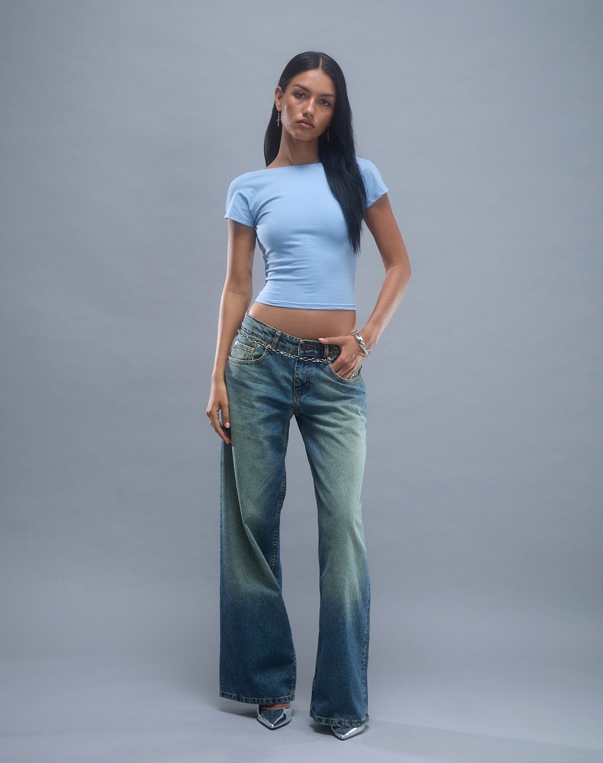 Image de Xiwang Crop Top in Nantucket Blue