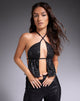 Image de Runita Top in Drape Sequin Black