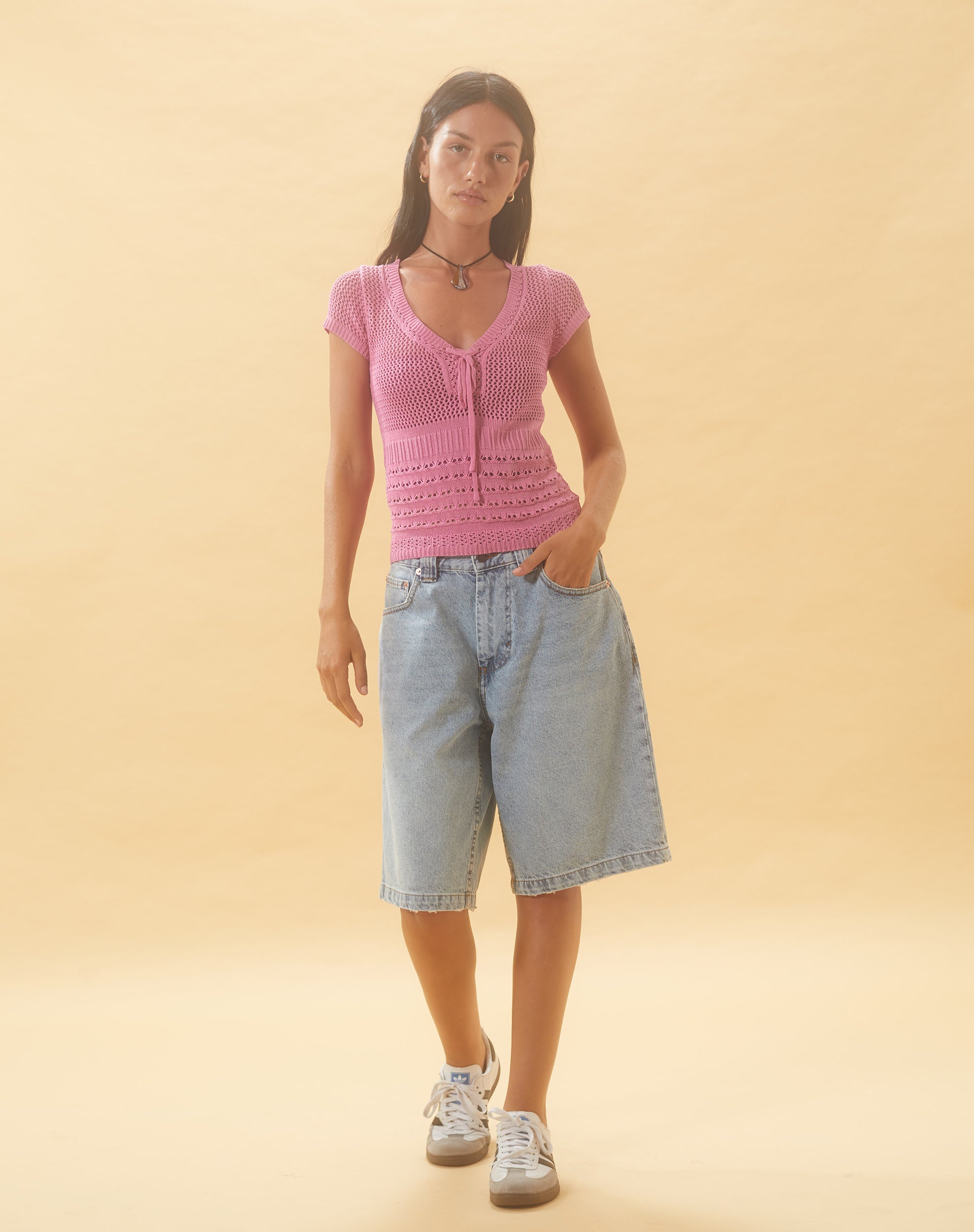 Image de Maika Top tricoté en framboise
