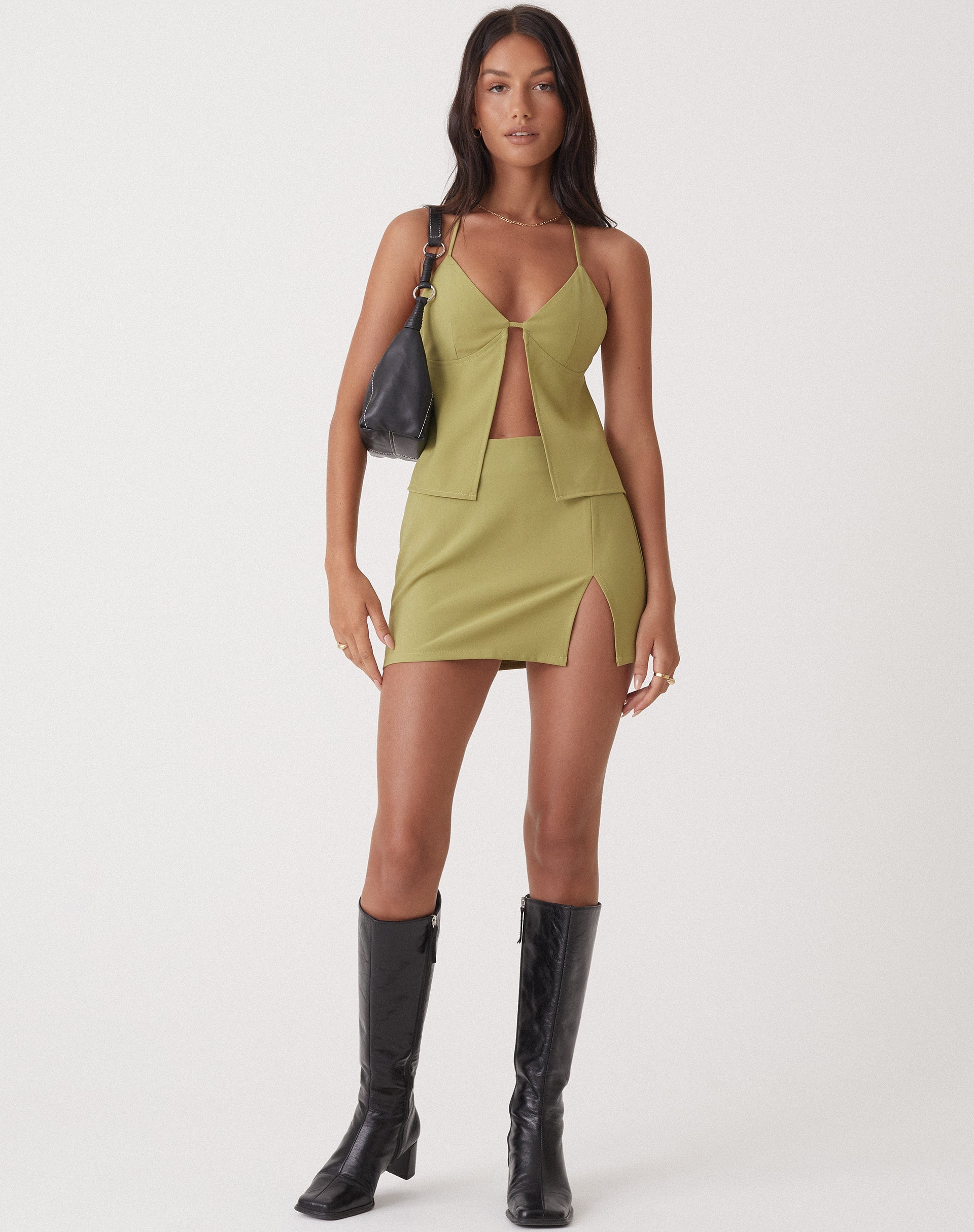 Image de MOTEL X OLIVIA NEILL Minijupe Pelma en tailleur Vert Seafoam