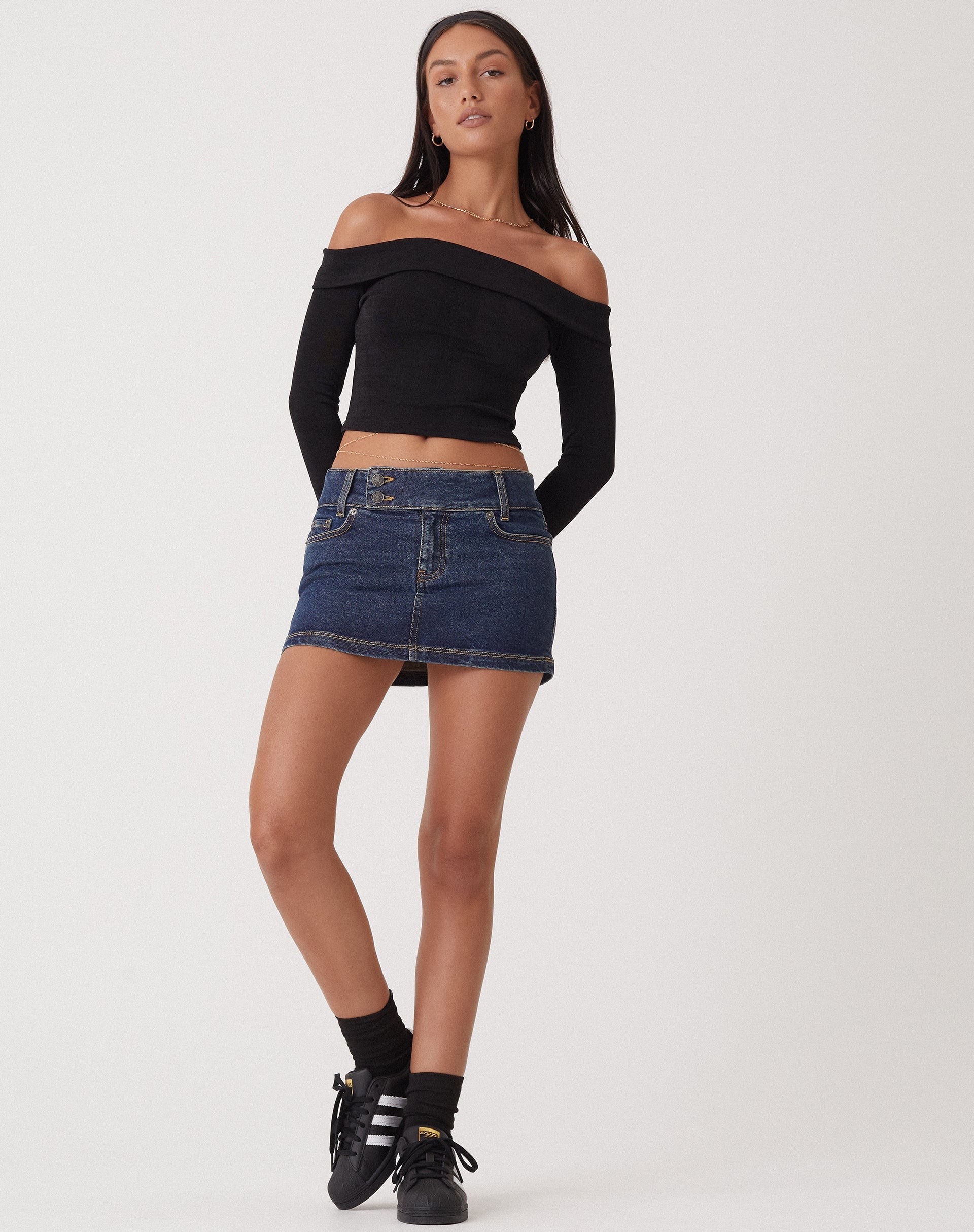 Image de MOTEL X OLIVIA NEILL Minijupe à taille basse, coloris Vintage foncé