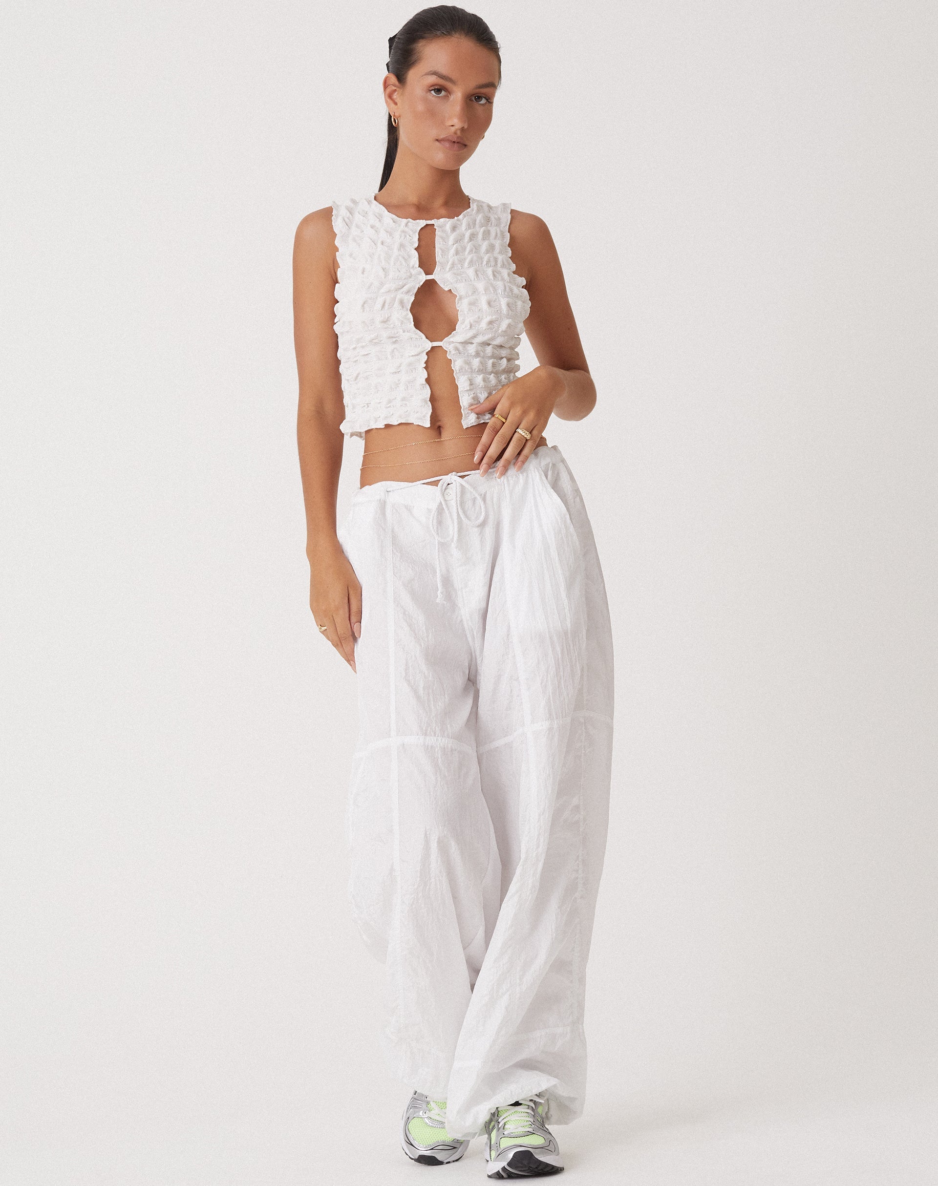 Image de MOTEL X OLIVIA NEILL Top découpé Nolan en jersey bulle True White