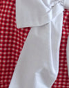 vichy rouge avec nœud blanc