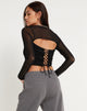 image de Kalula Long Sleeve Crop Top in Black