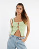 Image de MOTEL X JACQUIE Top Naini en tricot côtelé Pastel Lime