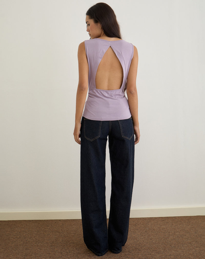 Image de Nali Cowl Knot Top in Cupro Lavender