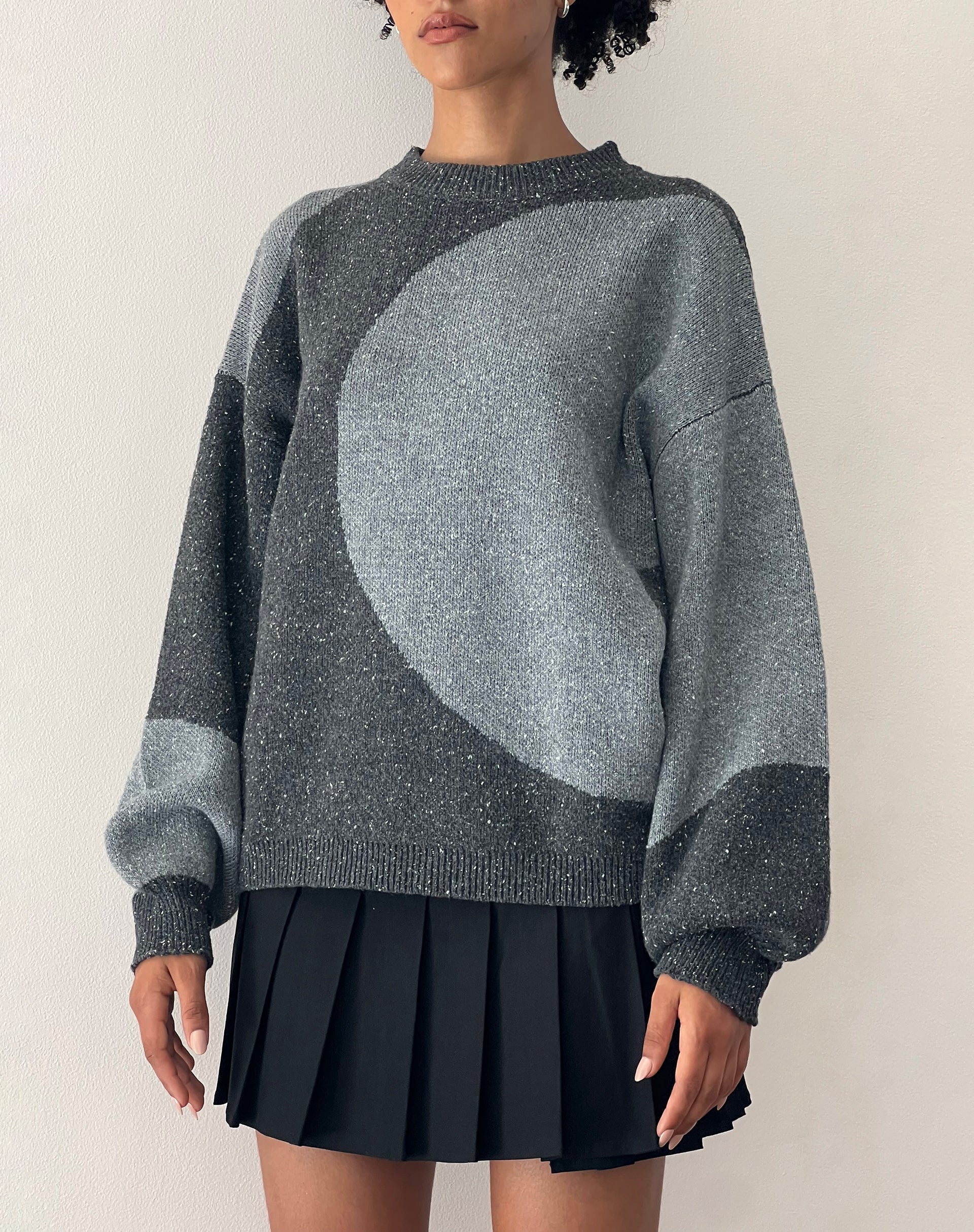 Image de Namari Jumper in Black and Charcoal Mix Knit