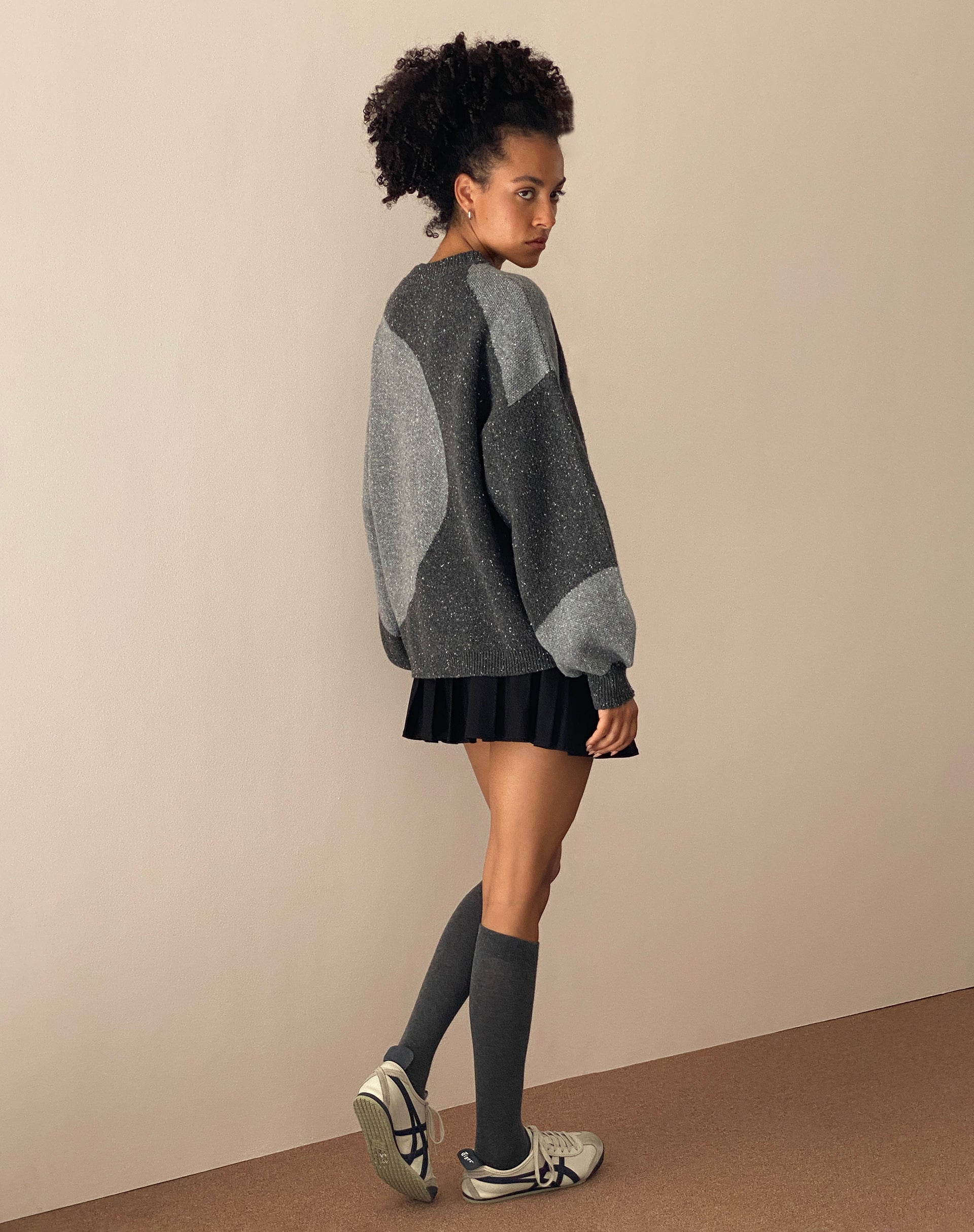 Image de Namari Jumper in Black and Charcoal Mix Knit