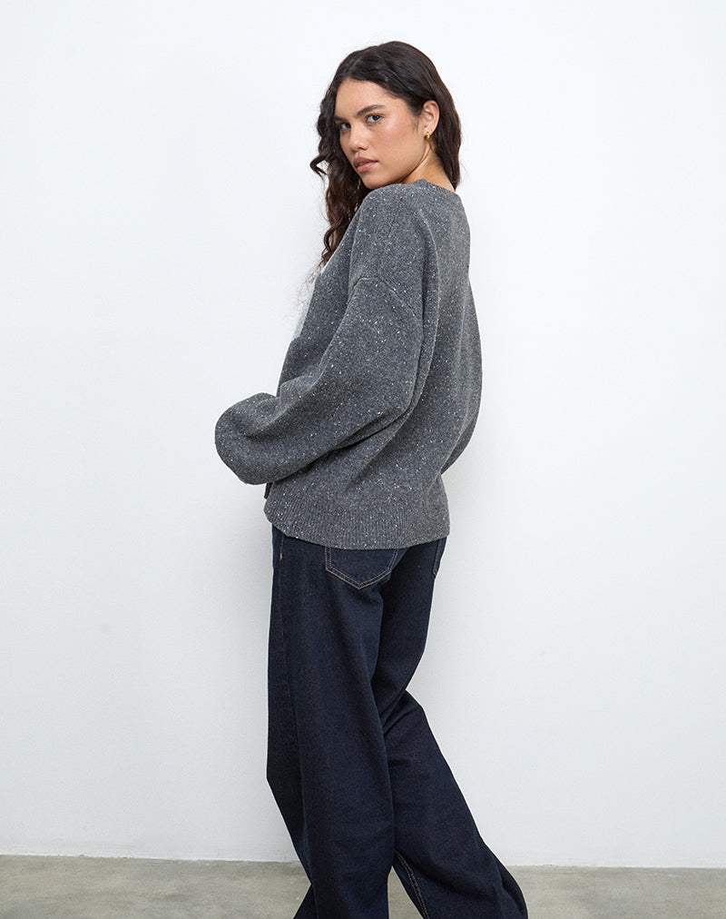 Image de Namari Jumper en tricot gris avec motif 86