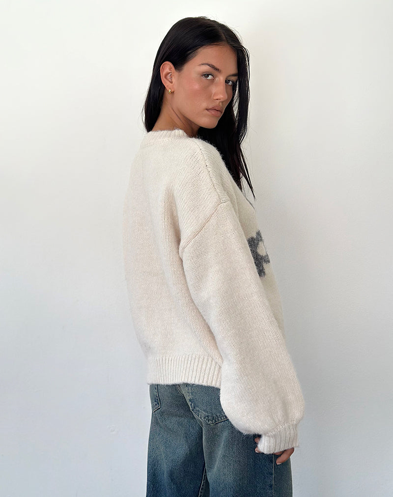 Pull Namari, imprimé ivoire hors piste