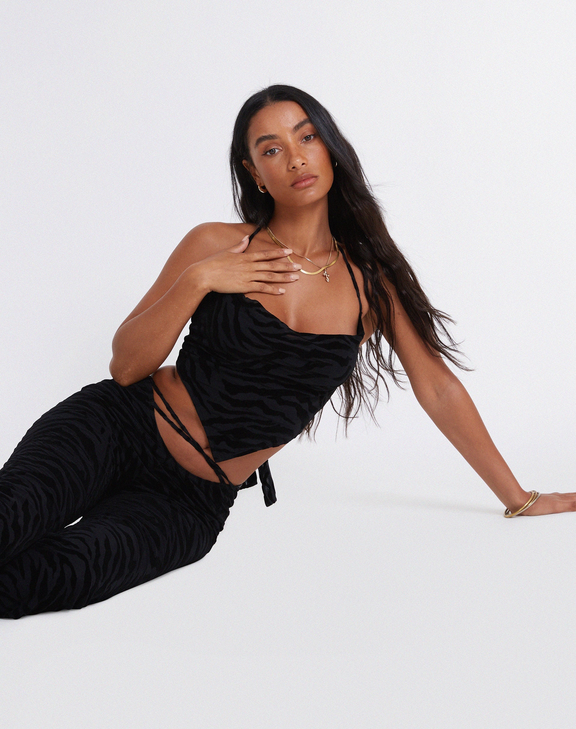 Image de Ketia Crop Top en Zebra Flock Black