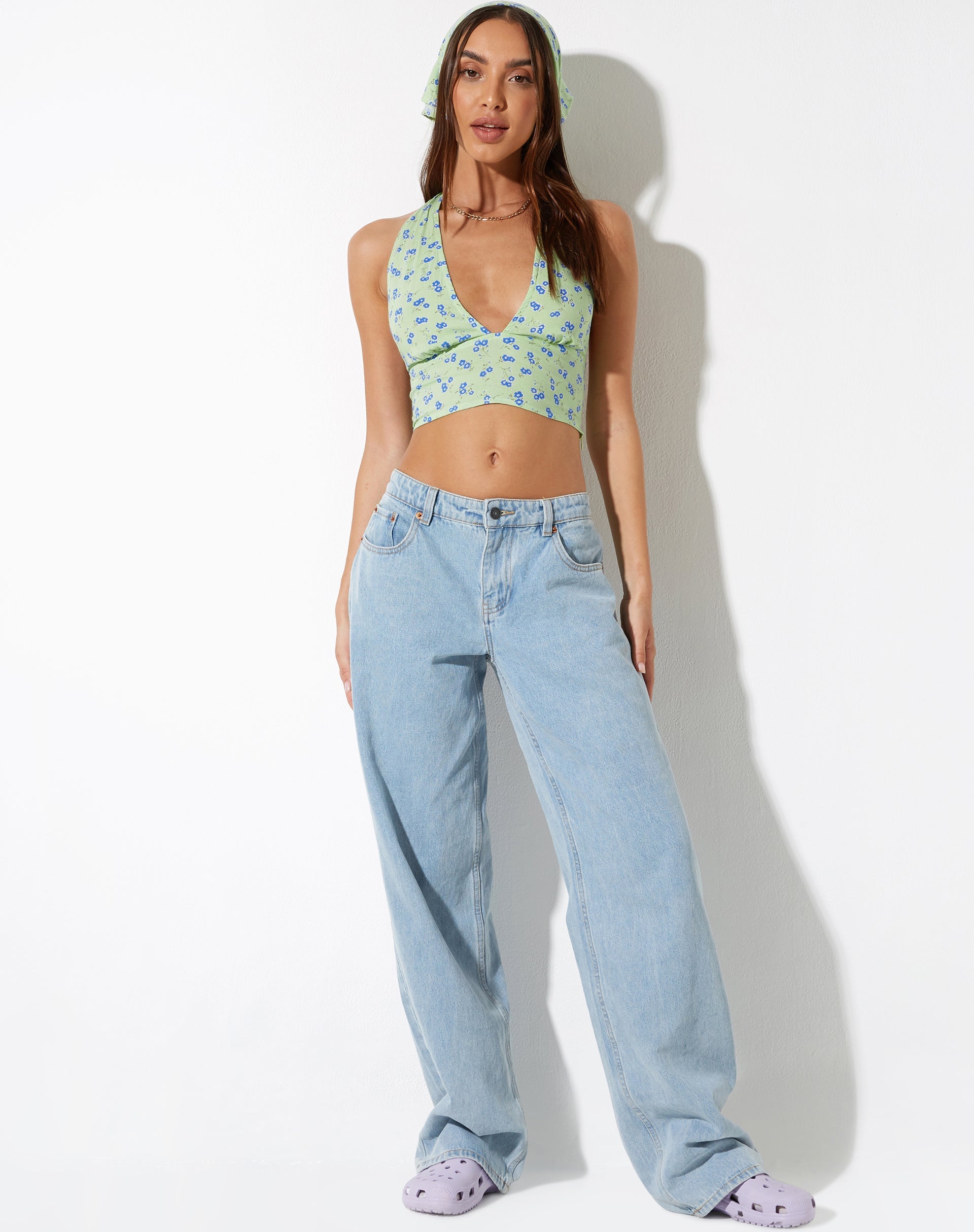 image de Nanda Crop Top in Lime Floral