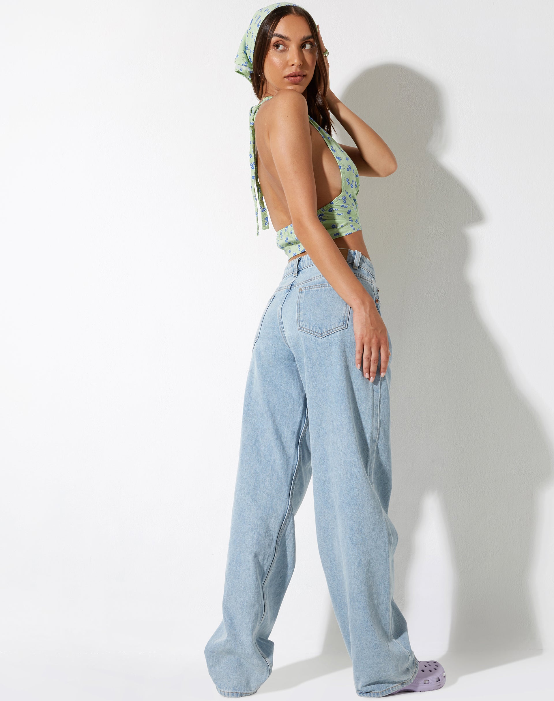 image de Nanda Crop Top in Lime Floral
