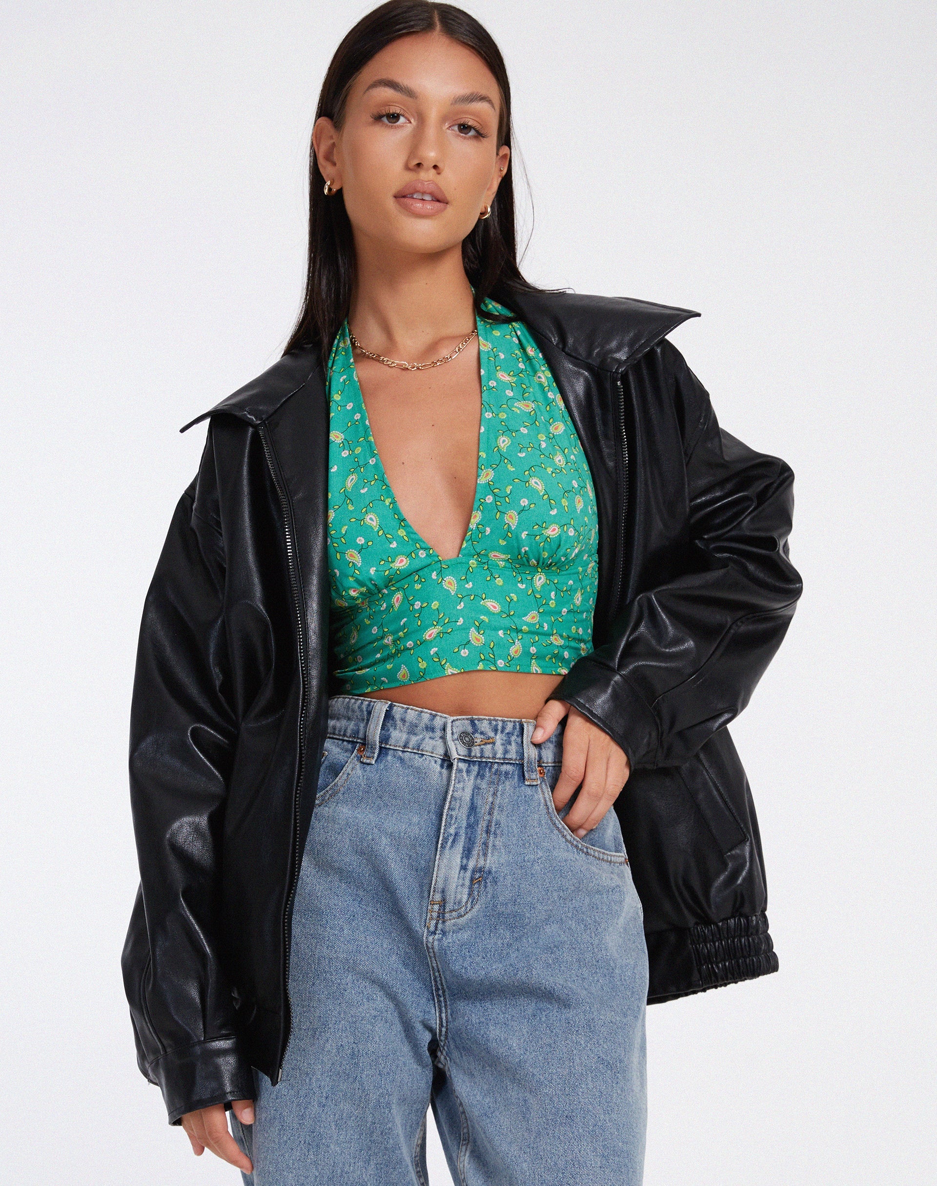 Image de Nanda Crop Top in Paisley Fun Green