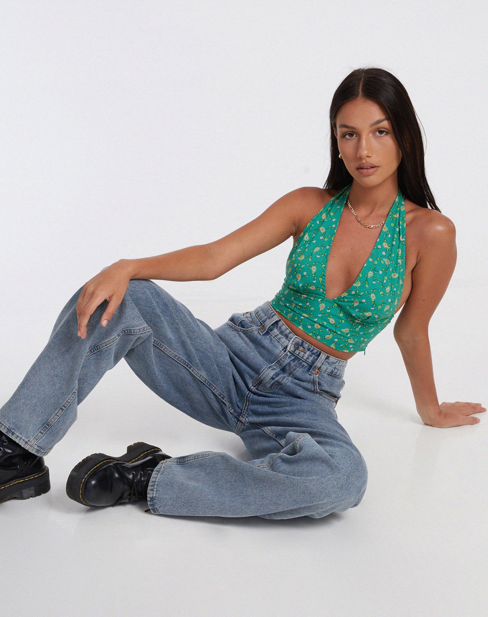 Image de Nanda Crop Top in Paisley Fun Green