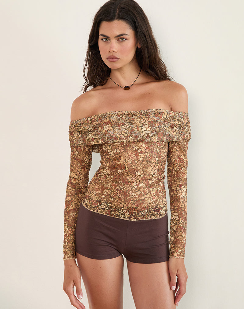 Image de Nanila Top in Cluster Floral Brown