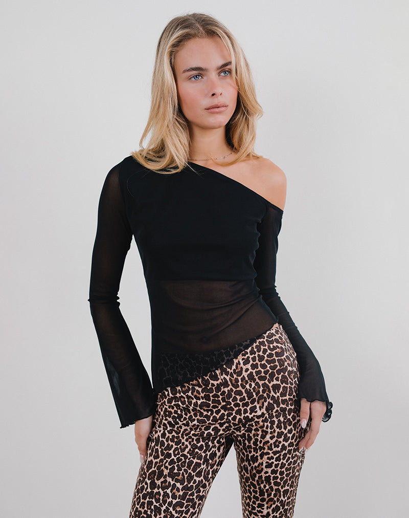 Image de Narcissa Top asymétrique en maille noir
