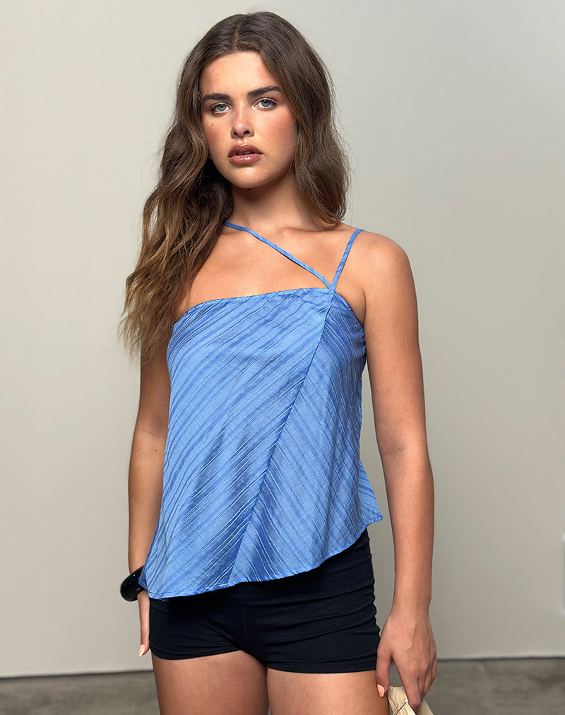 Image de Narella Top in Chiffon Stripe Blue