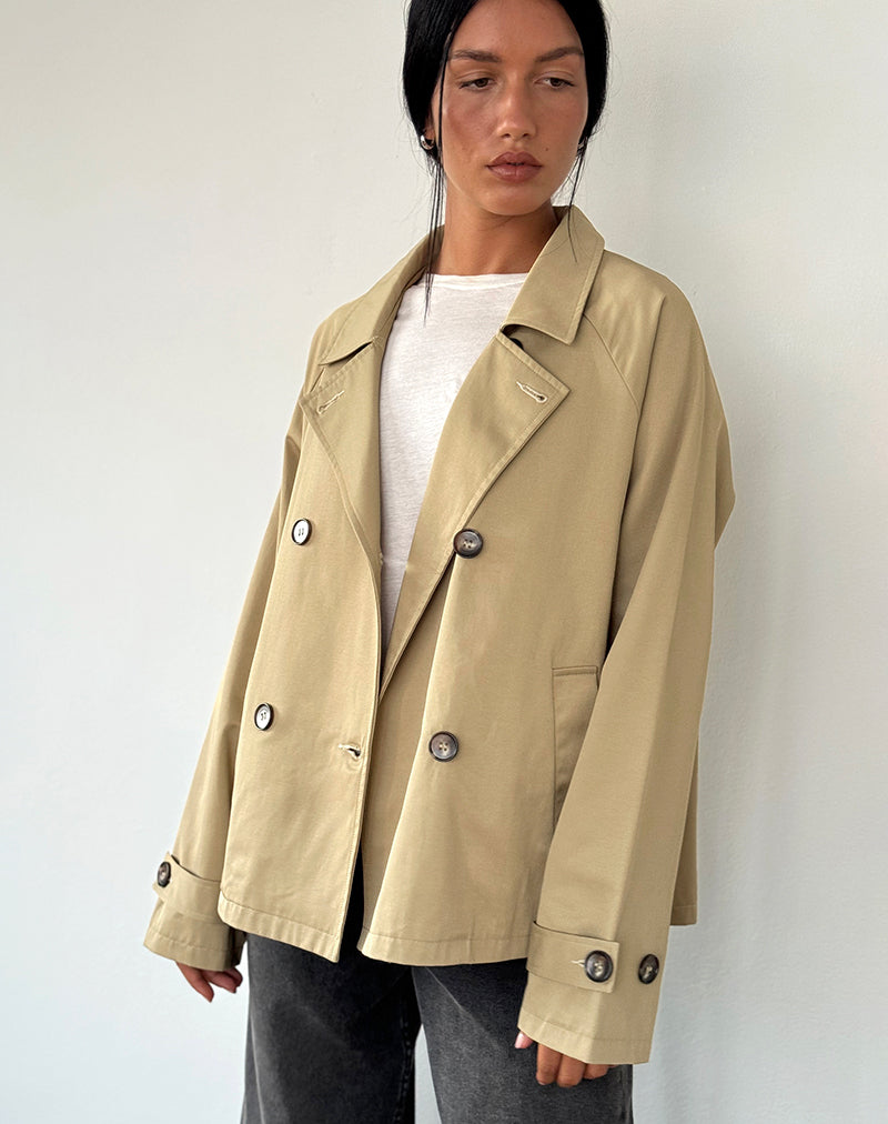 Image de Narto Boxy Trench Jacket in Tan