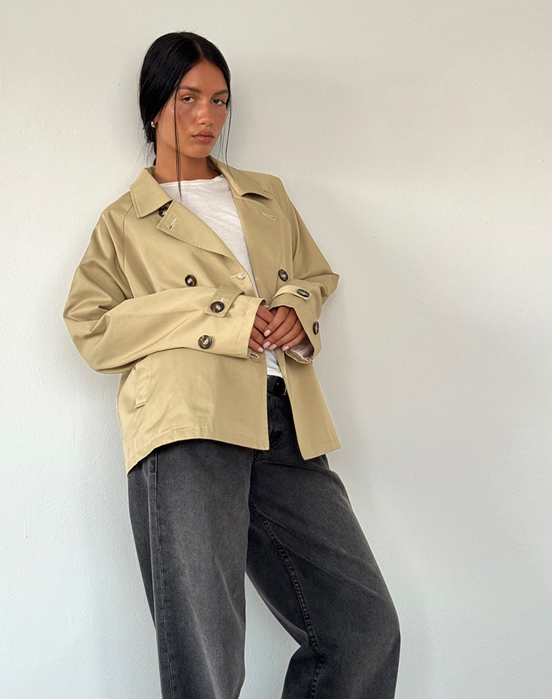 Image de Narto Boxy Trench Jacket in Tan