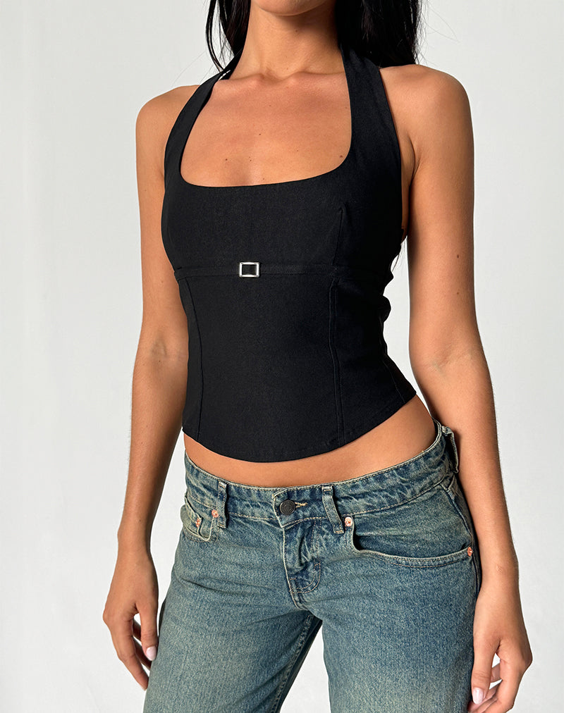 Image de Nasya Halter Top in Tailoring Black