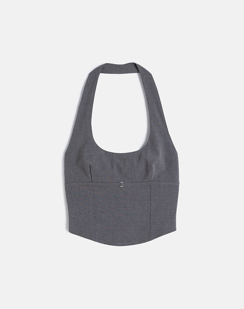 Image de Nasya Halter Top in Tailoring Charcoal